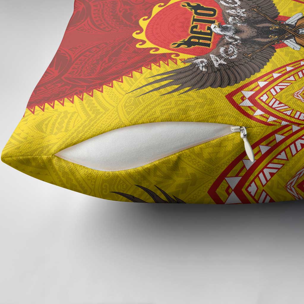 American Samoa Fautasi Race Pillow Cover Pago Pago-Aeto Samoan Tattoo and Eagle