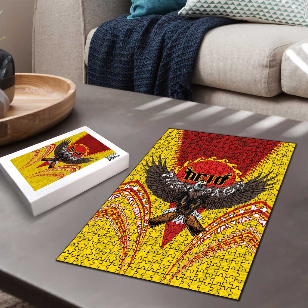 American Samoa Fautasi Race Puzzle Pago Pago-Aeto Samoan Tattoo and Eagle