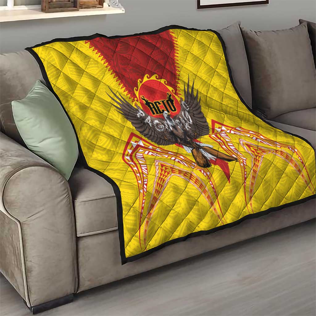 American Samoa Fautasi Race Quilt Pago Pago-Aeto Samoan Tattoo and Eagle