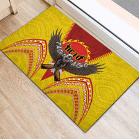 American Samoa Fautasi Race Rubber Doormat Pago Pago-Aeto Samoan Tattoo and Eagle