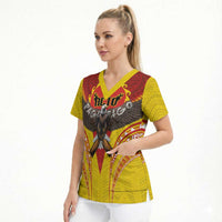 American Samoa Fautasi Race Scrub Top Pago Pago-Aeto Samoan Tattoo and Eagle
