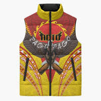American Samoa Fautasi Race Sleeveless Puffer Jacket Pago Pago-Aeto Samoan Tattoo and Eagle