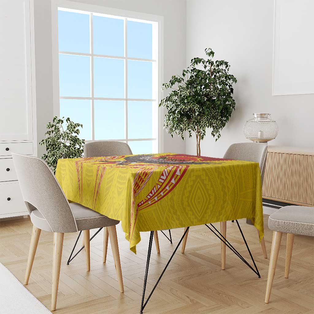 American Samoa Fautasi Race Tablecloth Pago Pago-Aeto Samoan Tattoo and Eagle