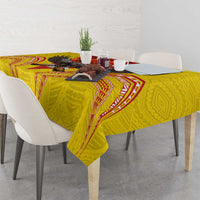 American Samoa Fautasi Race Tablecloth Pago Pago-Aeto Samoan Tattoo and Eagle