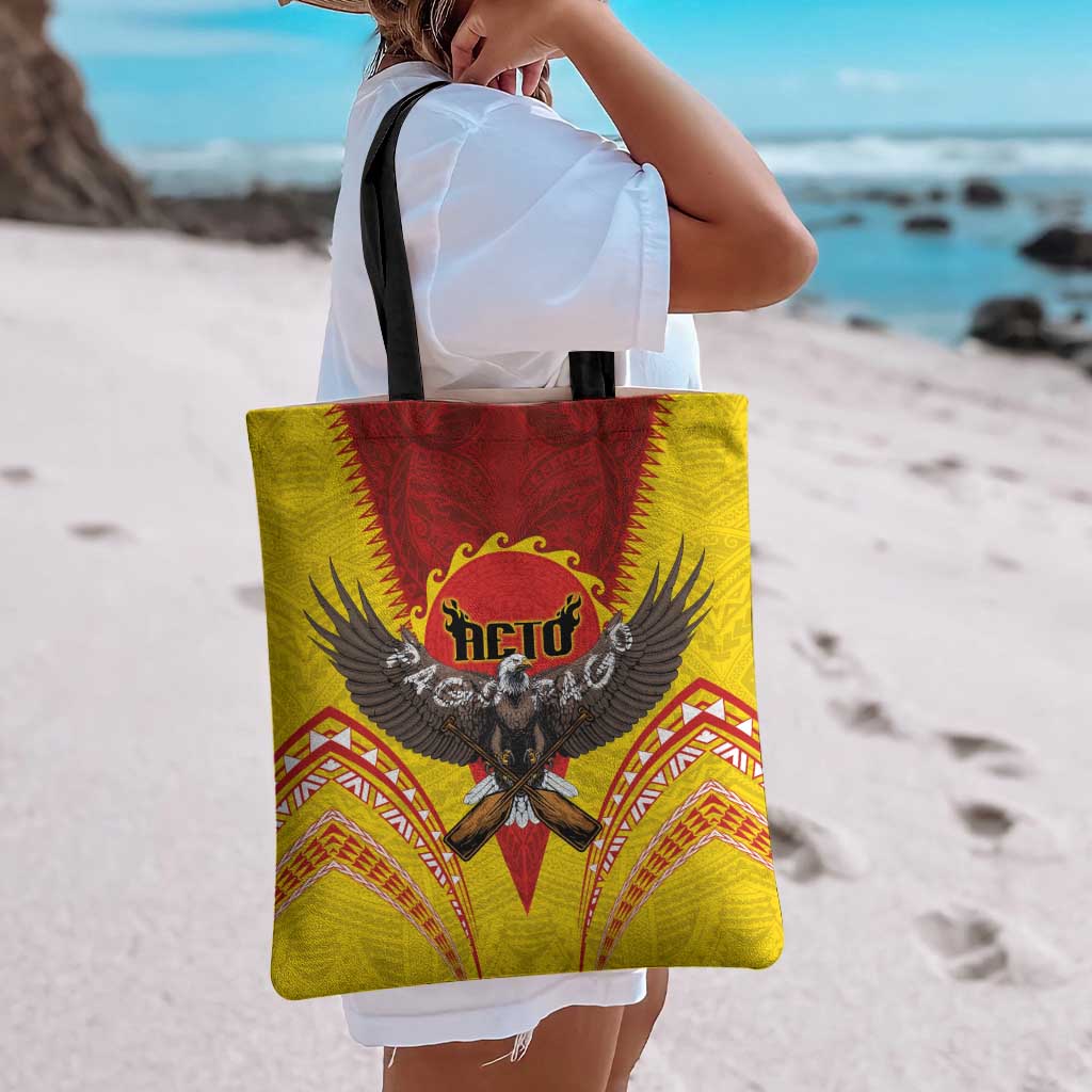 American Samoa Fautasi Race Tote Bag Pago Pago-Aeto Samoan Tattoo and Eagle
