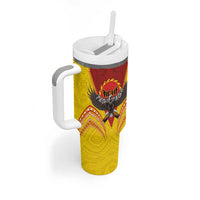 American Samoa Fautasi Race Tumbler With Handle Pago Pago-Aeto Samoan Tattoo and Eagle