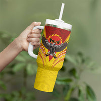 American Samoa Fautasi Race Tumbler With Handle Pago Pago-Aeto Samoan Tattoo and Eagle