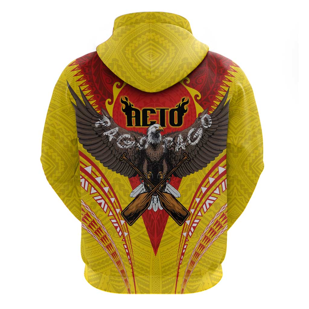 American Samoa Fautasi Race Zip Hoodie Pago Pago-Aeto Samoan Tattoo and Eagle