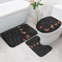 Hawaiian Taro Leaves-Hibiscus and Plumeria Bathroom Set Floral Tribal Tattoo Motif LT03 - Polynesian Pride
