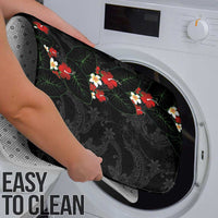 Hawaiian Taro Leaves-Hibiscus and Plumeria Bathroom Set Floral Tribal Tattoo Motif LT03 - Polynesian Pride