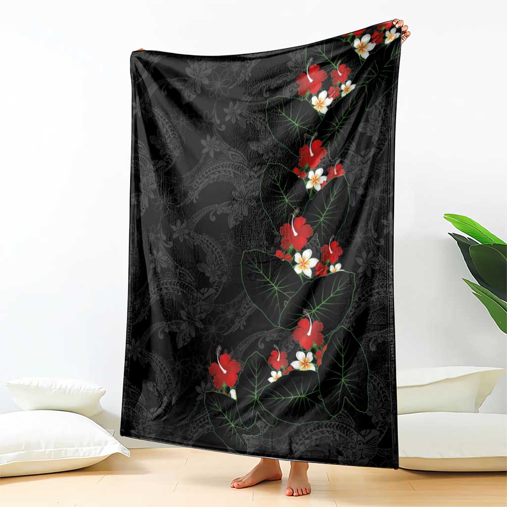 Hawaiian Taro Leaves-Hibiscus and Plumeria Blanket Floral Tribal Tattoo Motif LT03 - Polynesian Pride