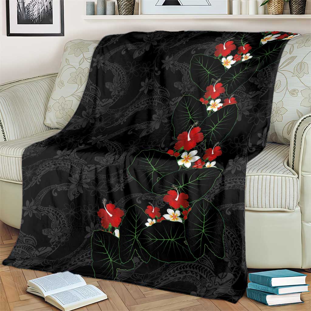 Hawaiian Taro Leaves-Hibiscus and Plumeria Blanket Floral Tribal Tattoo Motif LT03 - Polynesian Pride