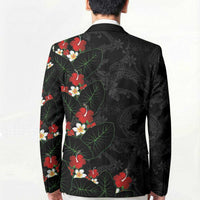 Hawaiian Taro Leaves-Hibiscus and Plumeria Blazer Floral Tribal Tattoo Motif LT03 - Polynesian Pride