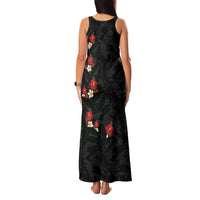 Hawaiian Taro Leaves-Hibiscus and Plumeria Family Matching Tank Maxi Dress and Hawaiian Shirt Floral Tribal Tattoo Motif LT03 - Polynesian Pride
