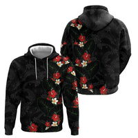 Hawaiian Taro Leaves-Hibiscus and Plumeria Hoodie Floral Tribal Tattoo Motif LT03 - Polynesian Pride
