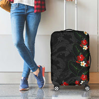Hawaiian Taro Leaves-Hibiscus and Plumeria Luggage Cover Floral Tribal Tattoo Motif LT03 - Polynesian Pride