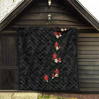 Hawaiian Taro Leaves-Hibiscus and Plumeria Quilt Floral Tribal Tattoo Motif LT03 - Polynesian Pride