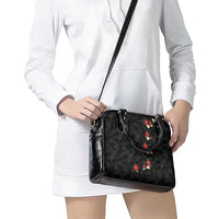 Hawaiian Taro Leaves-Hibiscus and Plumeria Shoulder Handbag Floral Tribal Tattoo Motif LT03 - Polynesian Pride