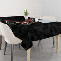Hawaiian Taro Leaves-Hibiscus and Plumeria Tablecloth Floral Tribal Tattoo Motif