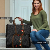 Hawaiian Taro Leaves-Hibiscus and Plumeria Travel Bag Floral Tribal Tattoo Motif LT03 - Polynesian Pride