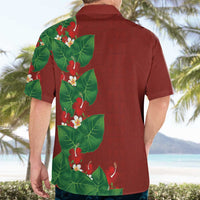 Hawaiian Taro Leaves-Hibiscus and Plumeria Hawaiian Shirt Polynesian Art-Kakau Tattoo Red LT03 - Polynesian Pride