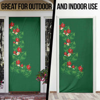 Hawaiian Taro Leaves-Hibiscus and Plumeria Door Cover Polynesian Art-Kakau Tattoo Green LT03 - Polynesian Pride