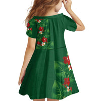 Hawaiian Taro Leaves-Hibiscus and Plumeria Family Matching Off Shoulder Maxi Dress and Hawaiian Shirt Polynesian Art-Kakau Tattoo Green LT03 - Polynesian Pride