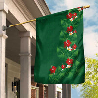 Hawaiian Taro Leaves-Hibiscus and Plumeria Garden Flag Polynesian Art-Kakau Tattoo Green LT03 House Flag Green - Polynesian Pride