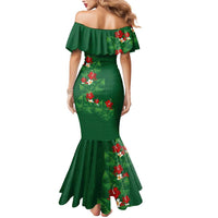 Hawaiian Taro Leaves-Hibiscus and Plumeria Mermaid Dress Polynesian Art-Kakau Tattoo Green LT03 - Polynesian Pride