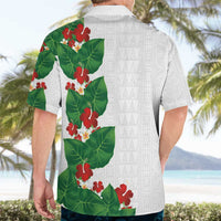 Hawaiian Taro Leaves-Hibiscus and Plumeria Hawaiian Shirt Polynesian Art-Kakau Tattoo White LT03 - Polynesian Pride