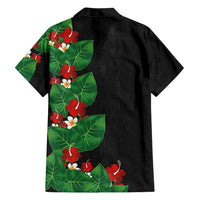 Hawaiian Taro Leaves-Hibiscus and Plumeria Family Matching Tank Maxi Dress and Hawaiian Shirt Polynesian Art-Kakau Tattoo Black LT03 - Polynesian Pride