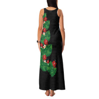 Hawaiian Taro Leaves-Hibiscus and Plumeria Family Matching Tank Maxi Dress and Hawaiian Shirt Polynesian Art-Kakau Tattoo Black LT03 - Polynesian Pride
