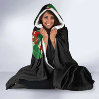 Hawaiian Taro Leaves-Hibiscus and Plumeria Hooded Blanket Polynesian Art-Kakau Tattoo Black LT03 - Polynesian Pride