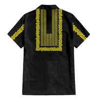 Philippines Polynesian Jasmine Pattern Family Matching Mermaid Dress and Hawaiian Shirt With Barong Tagalog Black Style