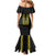 Philippines Polynesian Jasmine Pattern Family Matching Mermaid Dress and Hawaiian Shirt With Barong Tagalog Black Style