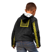 Philippines Polynesian Jasmine Pattern Kid Hoodie With Barong Tagalog Black Style