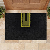 Philippines Polynesian Jasmine Pattern Rubber Doormat With Barong Tagalog Black Style
