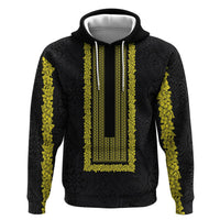 Philippines Polynesian Jasmine Pattern Zip Hoodie With Barong Tagalog Black Style LT03 Pullover Hoodie Black - Polynesian Pride