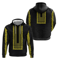 Philippines Polynesian Jasmine Pattern Zip Hoodie With Barong Tagalog Black Style LT03 - Polynesian Pride