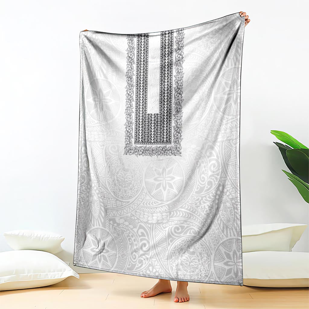 Philippines Polynesian Jasmine Pattern Blanket With Barong Tagalog White Style