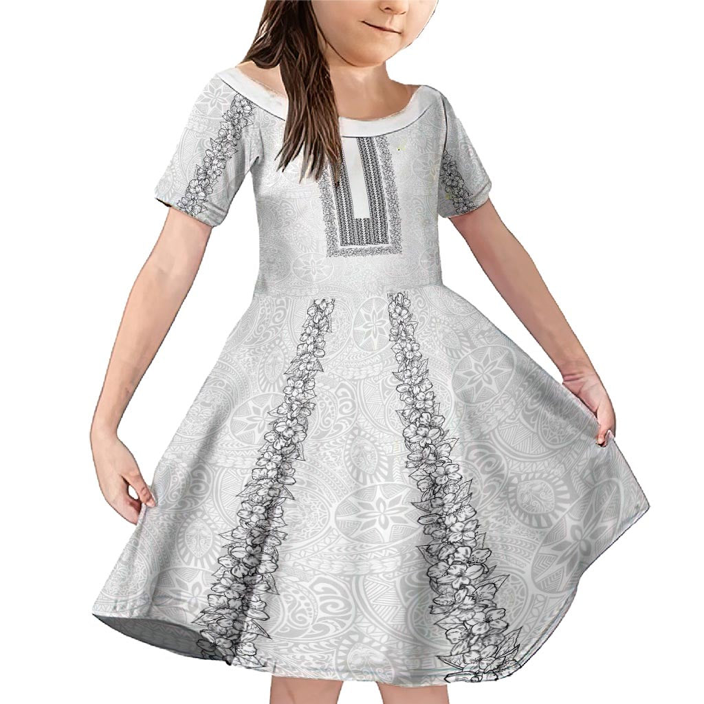 Philippines Polynesian Jasmine Pattern Family Matching Mermaid Dress and Hawaiian Shirt With Barong Tagalog White Style