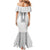 Philippines Polynesian Jasmine Pattern Family Matching Mermaid Dress and Hawaiian Shirt With Barong Tagalog White Style