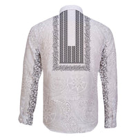 Philippines Polynesian Jasmine Pattern Family Matching Summer Maxi Dress and Hawaiian Shirt With Barong Tagalog White Style
