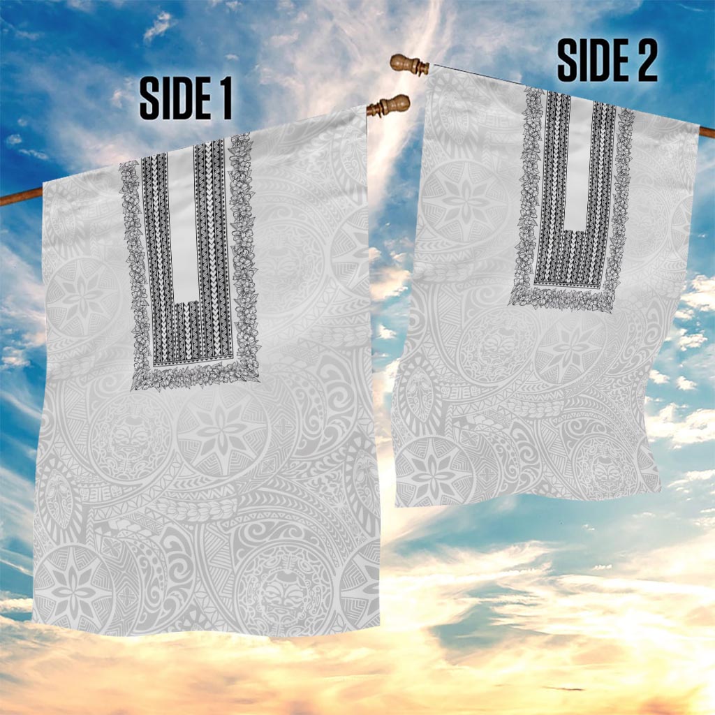Philippines Polynesian Jasmine Pattern Garden Flag With Barong Tagalog White Style