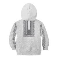 Philippines Polynesian Jasmine Pattern Kid Hoodie With Barong Tagalog White Style