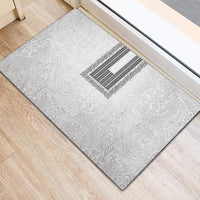 Philippines Polynesian Jasmine Pattern Rubber Doormat With Barong Tagalog White Style