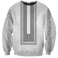 Philippines Polynesian Jasmine Pattern Sweatshirt With Barong Tagalog White Style
