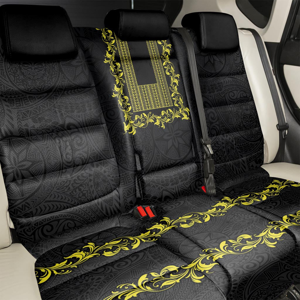 Philippines Polynesian Floral Pattern Back Car Seat Cover With Barong Tagalog Black Style