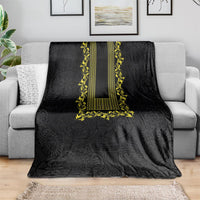 Philippines Polynesian Floral Pattern Blanket With Barong Tagalog Black Style