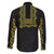 Philippines Polynesian Floral Pattern Family Matching Mermaid Dress and Hawaiian Shirt With Barong Tagalog Black Style